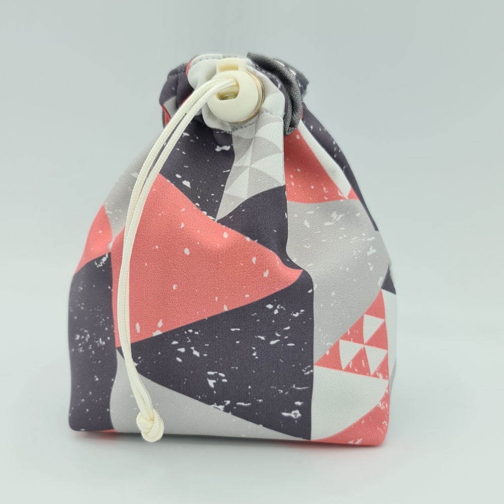 Futterbeutel basic, pfirsich grau geometrische Muster